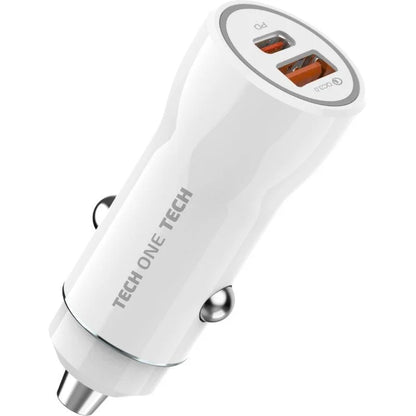 TECH ONE TECH - CARGADOR TECHONE DOBLE MECHERO USB-C/A