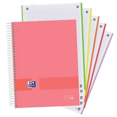 Oxford - 400149497 cuaderno y block A4+ 120 hojas Gris  Color menta  Rosa  Amarillo