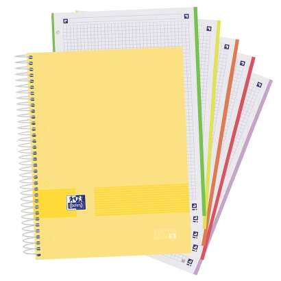 Oxford - 400149497 cuaderno y block A4+ 120 hojas Gris  Color menta  Rosa  Amarillo