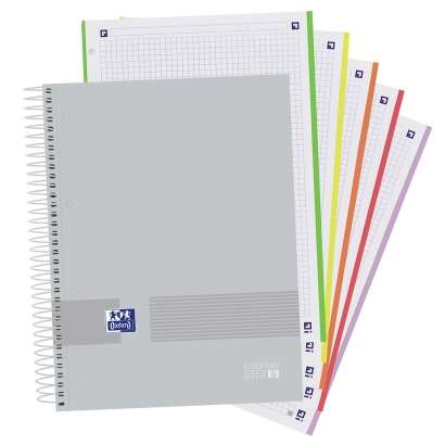 Oxford - 400149497 cuaderno y block A4+ 120 hojas Gris  Color menta  Rosa  Amarillo