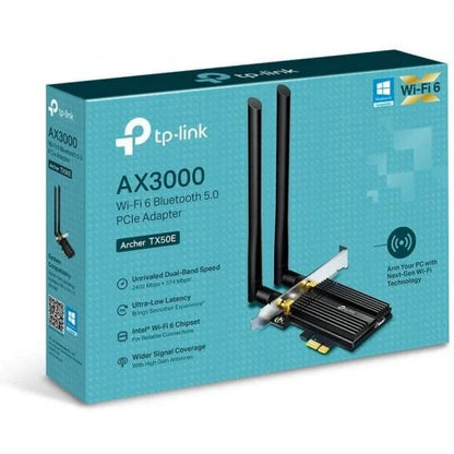 TP-Link Archer TX50E Adaptador de red PCIe AXE3000 Wi-Fi 6E Bluetooth 5.0 - 2 Antenas 1 pieza(s)