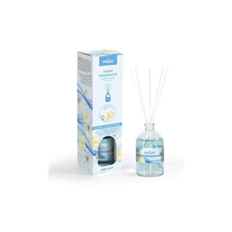 Prady Ambientador Mikado Neutralizador de Olores - Frasco de Cristal 100ml y Varitas Difusoras 1 pieza(s)