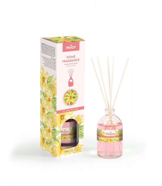 Prady Ambientador Mikado Ylang Ylang - Frasco de Cristal 100ml y Varitas Difusoras 1 pieza(s)