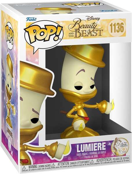 Funko Pop Disney La Bella y la Bestia Lumiere - Figura de Vinilo - Altura 9.5cm aprox. 1 pieza(s)