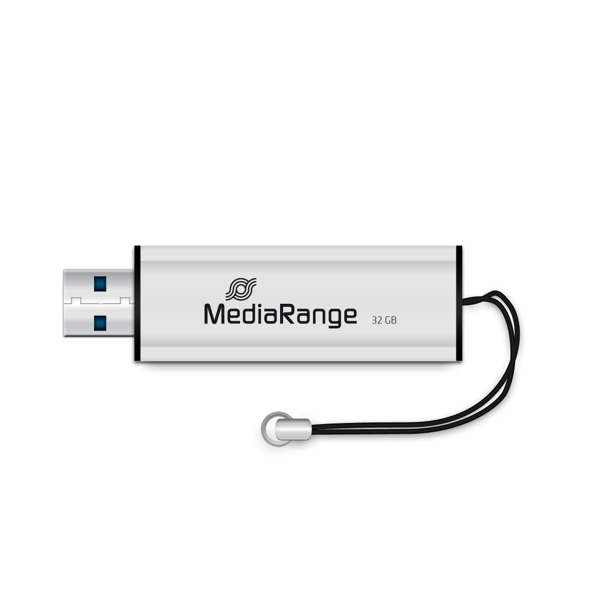 MediaRange - MR916 unidad flash USB 32 GB USB tipo A 3.2 Gen 1 (3.1 Gen 1) Negro  Plata