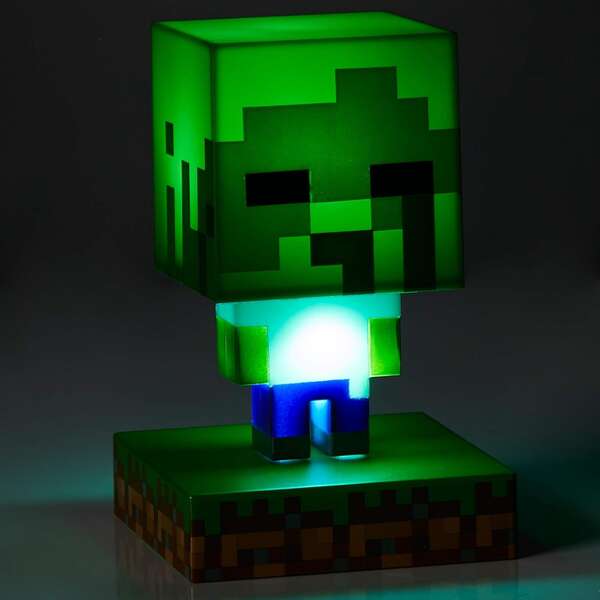 Paladone Minecraft Icon Lampara Minecraft Zombie - Plastico BDP - Alimentacion con Pilas - Tamaño 11cm de Altura 1 pieza(s)