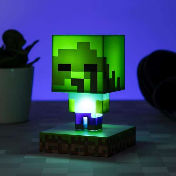 Paladone Minecraft Icon Lampara Minecraft Zombie - Plastico BDP - Alimentacion con Pilas - Tamaño 11cm de Altura 1 pieza(s)