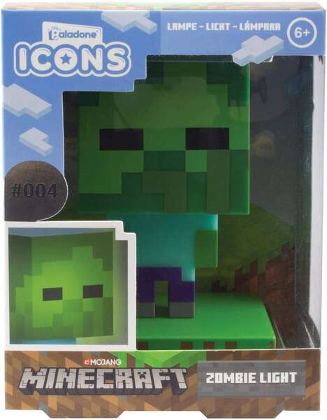 Paladone Minecraft Icon Lampara Minecraft Zombie - Plastico BDP - Alimentacion con Pilas - Tamaño 11cm de Altura 1 pieza(s)