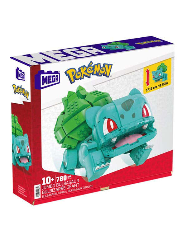 Mattel Mega Construx Wonder Builders Pokemon Bulbasaur Jumbo - Figura de Construccion - Tamaño 17cm aprox. - 789 Piezas 1 pieza(s)