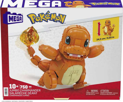 Mattel Mega Construx Wonder Builders Pokemon Charmander Jumbo - Figura de Construccion - Tamaño 25cm aprox. - 750 Piezas 1 pieza(s)