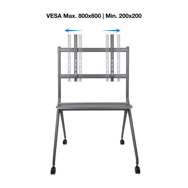 TooQ - iSTAND Soporte de Suelo con Ruedas para Pantallas 50"- 86"  Gris