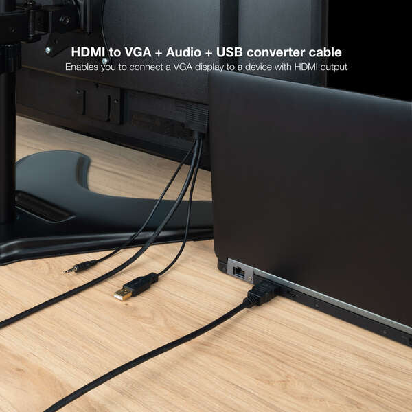 Nanocable - Cable Conversor HDMI a VGA+Audio+USB  1.8 m  Negro