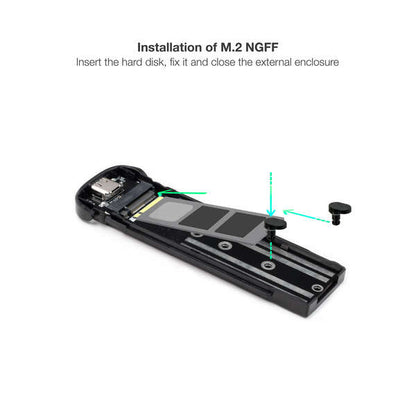 TooQ - Caja Externa para SSD M.2 NGFF  Marrón