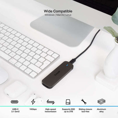 TooQ - Caja Externa para SSD M.2 NGFF  Marrón