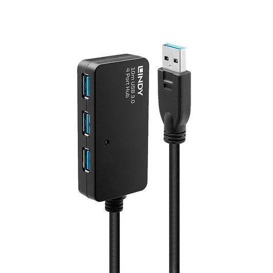 Lindy - 43159 hub de interfaz USB 3.2 Gen 1 (3.1 Gen 1) Type-A 5000 Mbit/s Negro