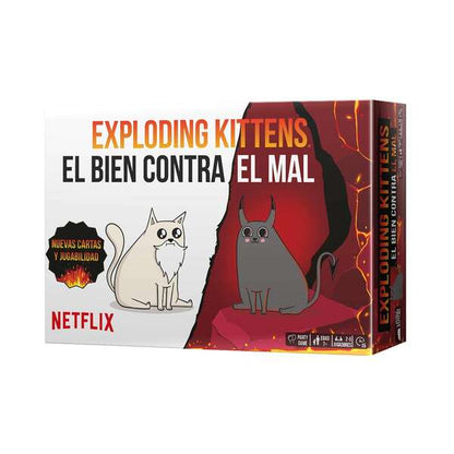 Exploding Kittens El Bien contra el Mal Juego de Cartas - Tematica Animales/Humor - De 2 a 5 Jugadores - A partir de 7 Años - Duracion 15min. aprox. 1 pieza(s)