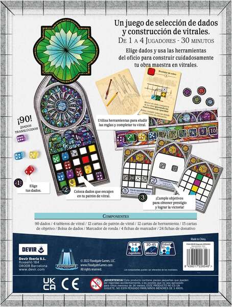 Sagrada Juego de Tablero - Tematica Historia/Construccion - De 1 a 4 Jugadores - A partir de 14 Años - Duracion 45min. aprox. 1 pieza(s)