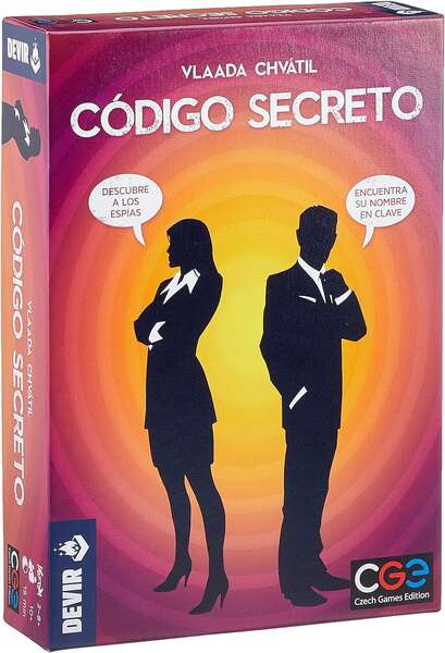 Codigo Secreto Juego de Cartas - Tematica Detectivesca - De 2 a 8 Jugadores - A partir de 8 Años - Duracion 15min. aprox. 1 pieza(s)