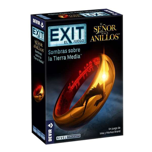 Exit El Señor de los Anillos: Sombras sobre la Tierra Media Juego de Tablero - Tematica Fantasia - De 1 a 4 Jugadores - A partir de 10 Años - Duracion 45-90min. aprox. 1 pieza(s)