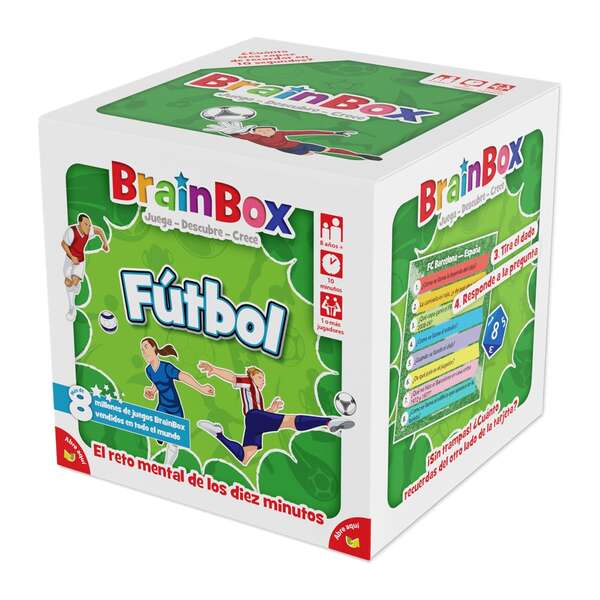 BrainBox Futbol Juego de Cartas - Tematica Deporte/Futbol - De 1 a 8 Jugadores - A partir de 8 Años - Duracion 15-30min. aprox. 1 pieza(s)