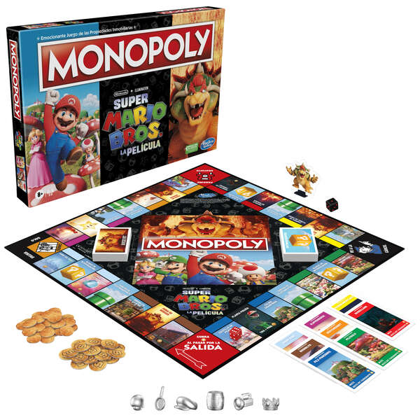 Monopoly Super Mario Bros La Pelicula Juego de Tablero - Tematica Compra/Venta/Videojuegos - De 2 a 6 Jugadores - A partir de 8 Años - Duracion 45min. aprox. 1 pieza(s)