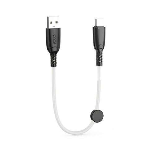 XO Cable NB247 Carga Rapida USB - Tipo C - 6A - 25cm con Clip - Color Blanco 1 pieza(s)