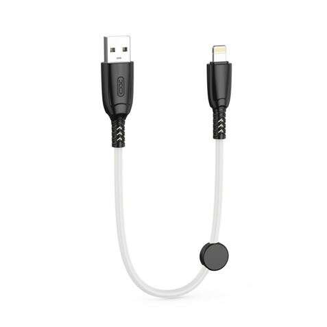 XO Cable NB247 Carga Rapida USB - Lightning - 6A - 25cm con Clip - Color Blanco 1 pieza(s)