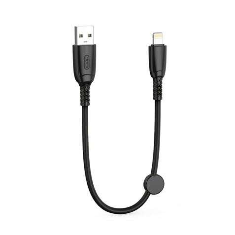 XO Cable NB247 Carga Rapida USB - Lightning - 6A - 25cm con Clip - Color Negro 1 pieza(s)