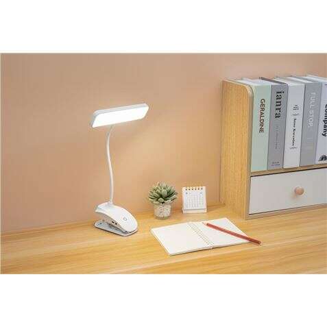 XO Lampara LED con Bater Y Pinza - 3 Temperaturas de Luz - Plegable - Color Blanco 1 pieza(s)