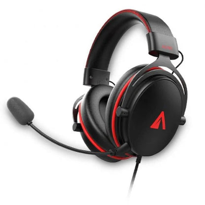 Abysm AG700 Auriculares Gaming 7.1 con Microfono Extraible - Diadema Ajustable - Almohadillas Acolchadas - Controles en Cable - Cable de 1.20m - Color Negro/Rojo 1 pieza(s)