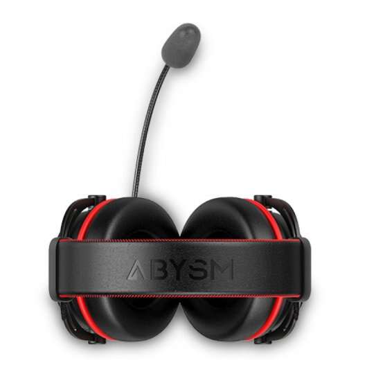 Abysm AG700 Auriculares Gaming 7.1 con Microfono Extraible - Diadema Ajustable - Almohadillas Acolchadas - Controles en Cable - Cable de 1.20m - Color Negro/Rojo 1 pieza(s)