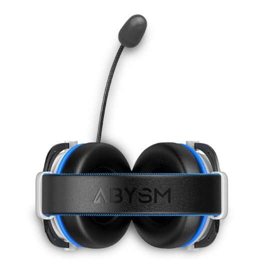 Abysm AG700 Auriculares Gaming 7.1 con Microfono Extraible - Diadema Ajustable - Almohadillas Acolchadas - Controles en Cable - Cable de 1.20m - Color Blanco/Azul 1 pieza(s)