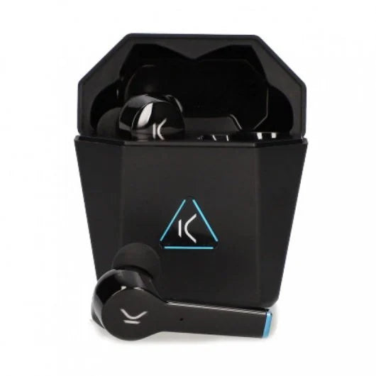 Ksix Saga Auriculares Inalambricos Gaming con Microfono Bluetooth 5.0 - Autonomia hasta 4h - Control Tactil - Estuche de Carga - Color Negro 1 pieza(s)