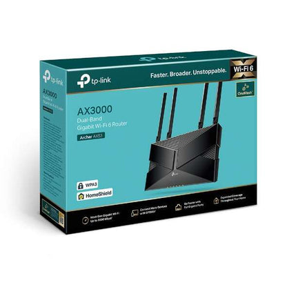 TP-Link - Archer AX53 router inalámbrico Gigabit Ethernet Doble banda (2 4 GHz / 5 GHz) Negro