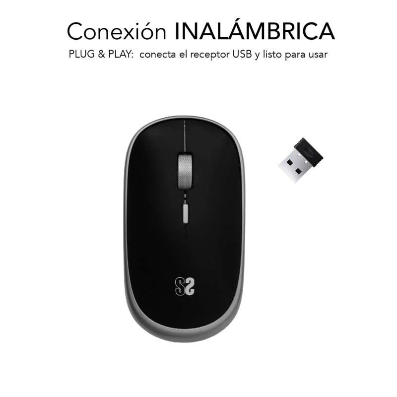 SUBBLIM - Ratón Inalámbrico Mini Wireless Mini Mouse Space Grey