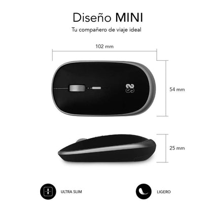 SUBBLIM - Ratón Inalámbrico Mini Wireless Mini Mouse Space Grey