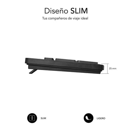 SUBBLIM - Teclado Ergonómico Business Slim Silencioso con cable USB