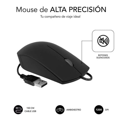 SUBBLIM - Teclado Ergonómico y ratón Combo Business Slim Silencioso con cable USB