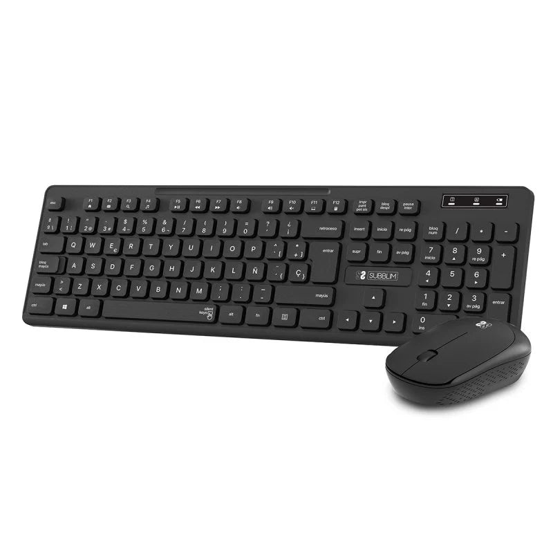 SUBBLIM - Teclado Ergonómico y ratón Combo Business Slim Silencioso Inalámbrico 2.4G