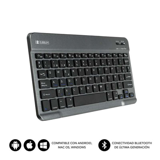 SUBBLIM - Teclado Bluetooth Smart BT Keyboard Grey