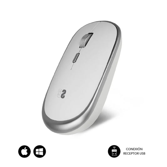 SUBBLIM - Ratón Inalámbrico Mini Wireless Mini Mouse Silver