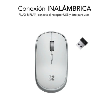 SUBBLIM - Ratón Inalámbrico Mini Wireless Mini Mouse Silver