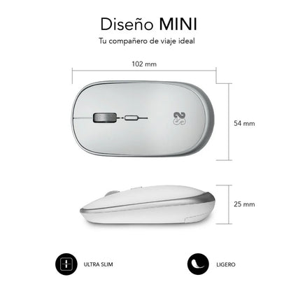 SUBBLIM - Ratón Inalámbrico Mini Wireless Mini Mouse Silver