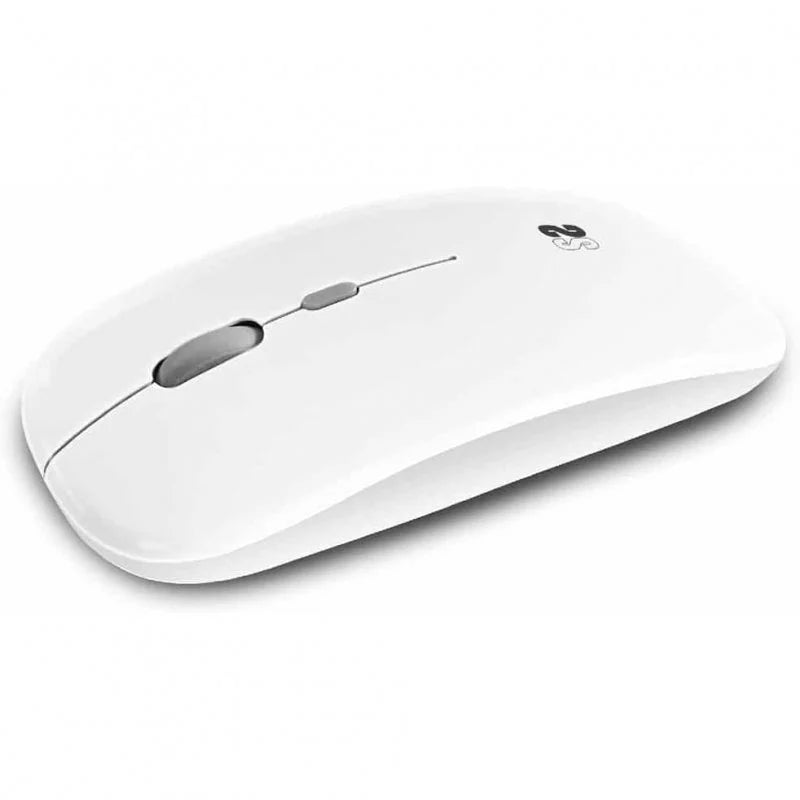 SUBBLIM - Ratón Óptico Inalámbrico 2.4G y Bluetooth Dual Flat Mouse Recargable Blanco