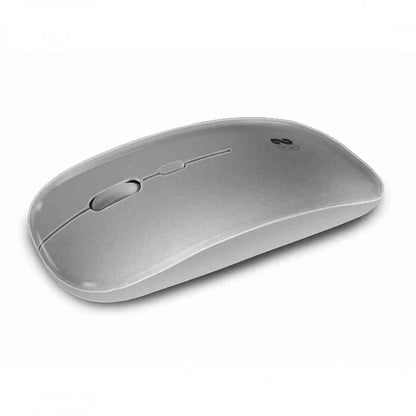 SUBBLIM - Ratón Óptico Inalámbrico 2.4G y Bluetooth Dual Flat Mouse Recargable Plateado