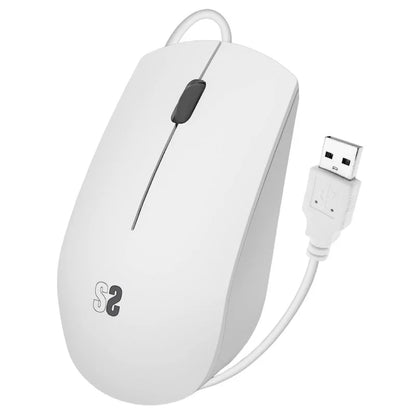 SUBBLIM - Ratón Business Silencioso con cable USB 1200 DPI Blanco