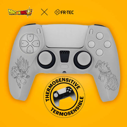 FR-TEC Funda de Silicona y Grips Dragon Ball Super Thermocromatic PS5 - Cambio de Color Progresivo - Diseño de Goku y Vegeta - Antideslizante y Resistente - Color Gris 1 pieza(s)