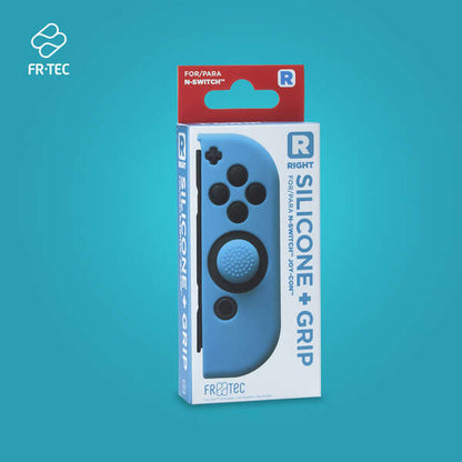 FR-TEC Funda Protectora Silicona Joycon Skin + Grip Derecho - Grip para Mayor Agarre - Proteccion contra Rayaduras - Mejora y Personaliza Tu Experiencia de Juego - Color Azul 1 pieza(s)