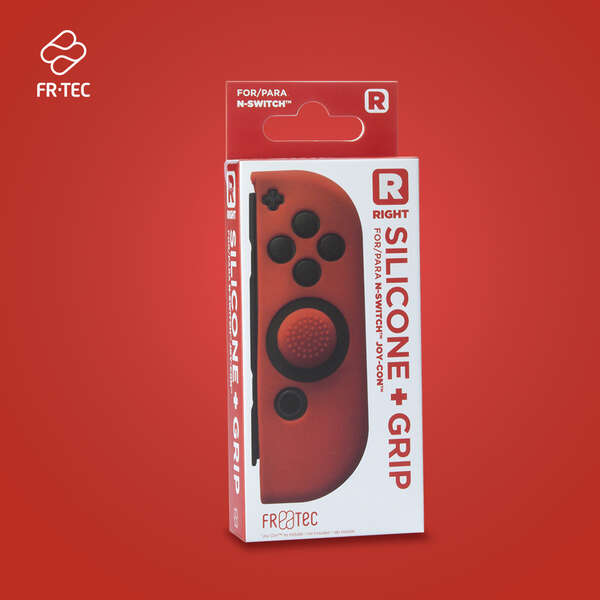 FR-TEC Funda Protectora de Silicona Joycon Skin + Grip Derecho - Grip para Mayor Agarre - Proteccion contra Rayaduras - Mejora y Personaliza Tu Experiencia de Juego - Color Rojo 1 pieza(s)