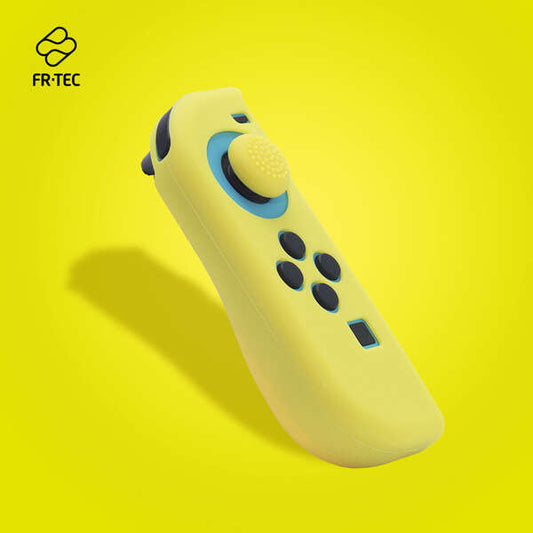 FR-TEC Funda Protectora de Silicona Joycon Skin + Grip Izquierdo - Mayor Agarre y Precision - Evita Rayaduras - Mejora y Personaliza Tu Experiencia de Juego - Color Amarillo 1 pieza(s)